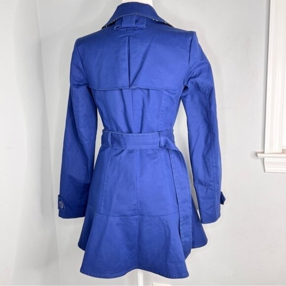 Kate Spade Navy Blue Double Breasted Trench Jacket XS - Picture 3 of 6